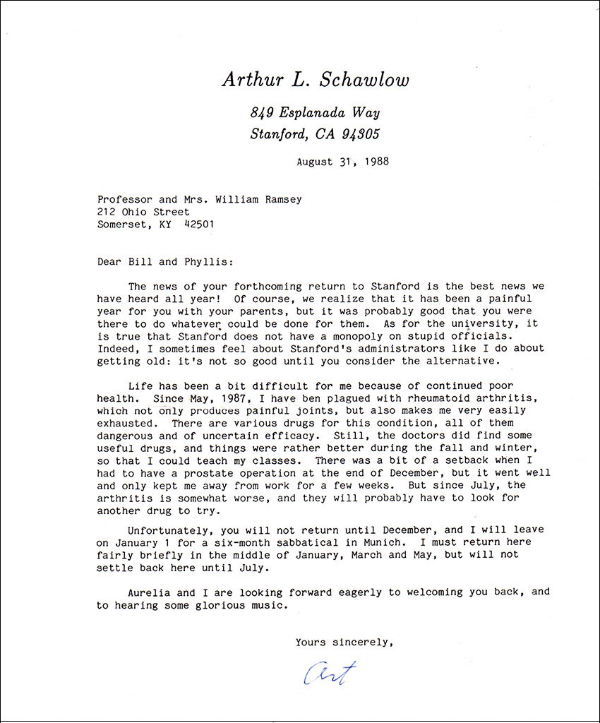 Schawlow Letter