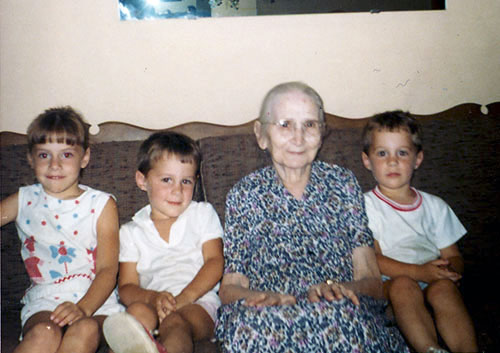 Kids with Greatgrandmother